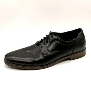 Van‎ Heusen Mens Oxford Shoes Orion Black Memory Foam Lace Up Almond Toe 10.5